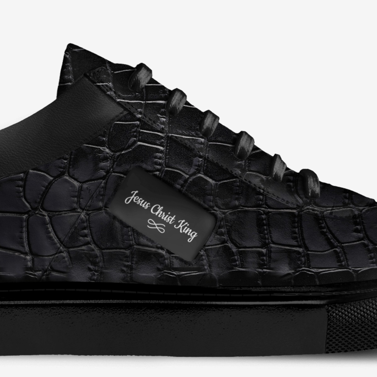 Jesus Christ King custom made in Italy shoes by Jason Maurice Riles | Detail view