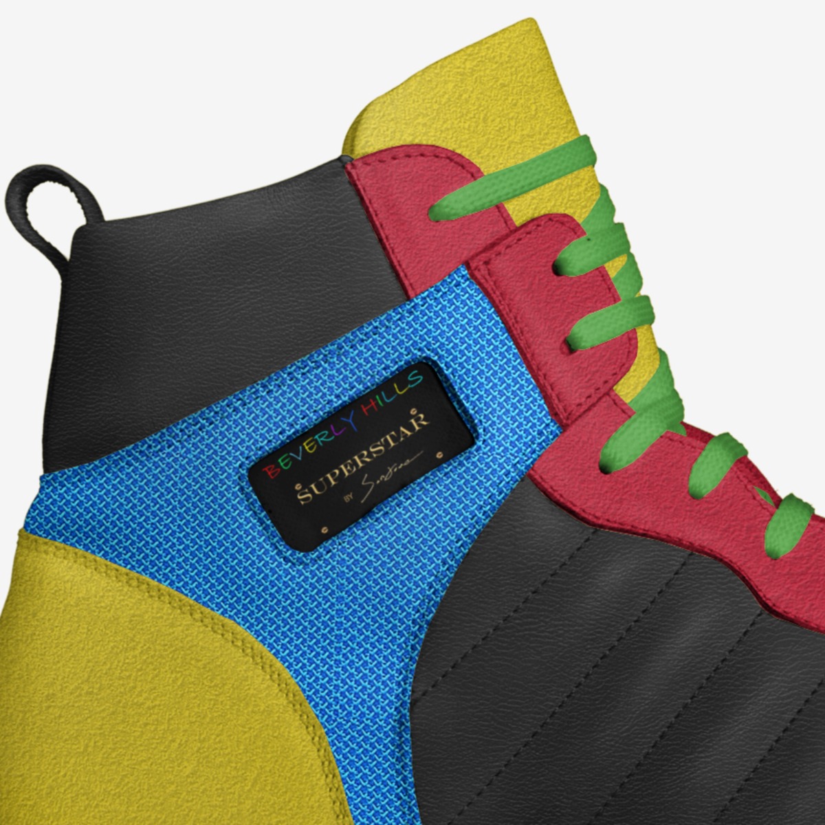 Rodeo High Tops custom made in Italy shoes by Jason Super Star | Detail view