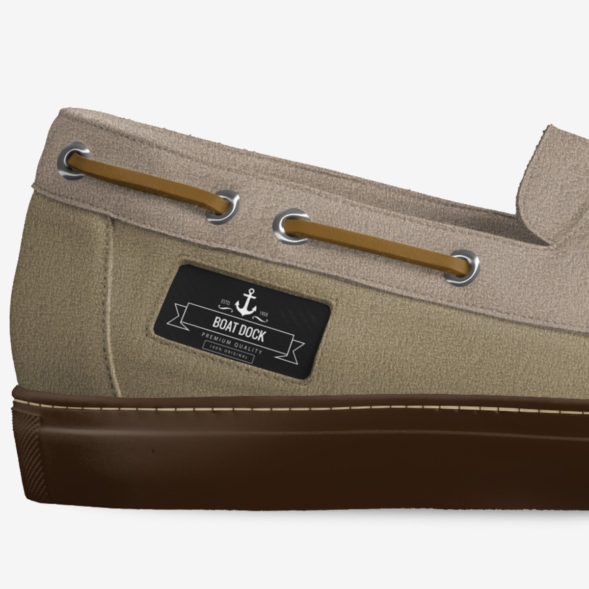 Boat dock custom made in Italy shoes by Keegan Jones | Detail view