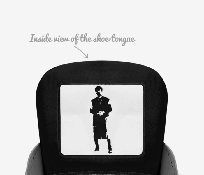 TomTom.  custom made in Italy shoes by Thomas D Garner | Tongue view