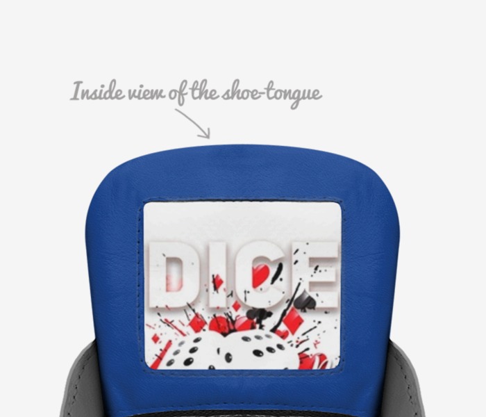 Dice custom made in Italy shoes by Enessy Chimes | Tongue view
