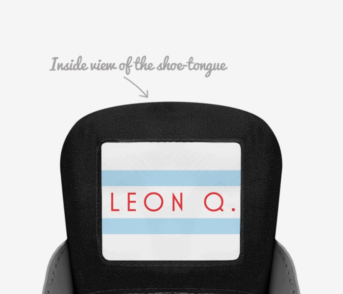 SMOKE U 1 custom made in Italy shoes by Leon Q Allen | Tongue view