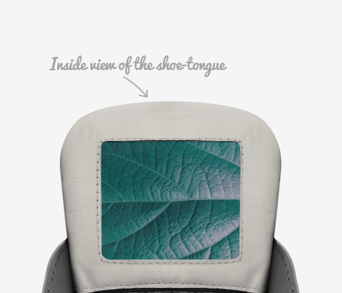 Valencia custom made in Italy shoes by Mina Melis | Tongue view