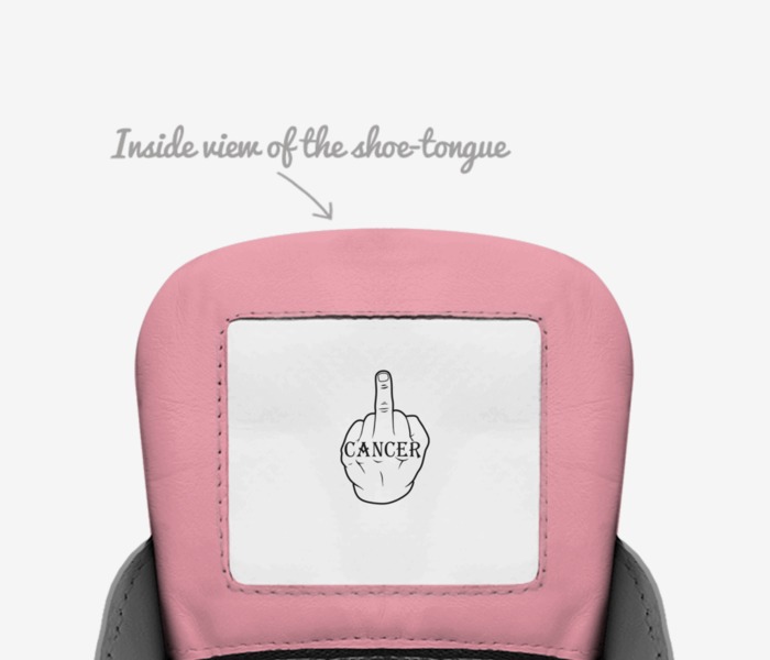 Bye Cancer custom made in Italy shoes by Tony V.harris | Tongue view