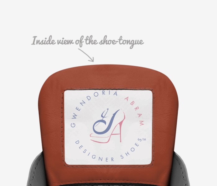Gwena custom made in Italy shoes by Gwendoria Buckles | Tongue view