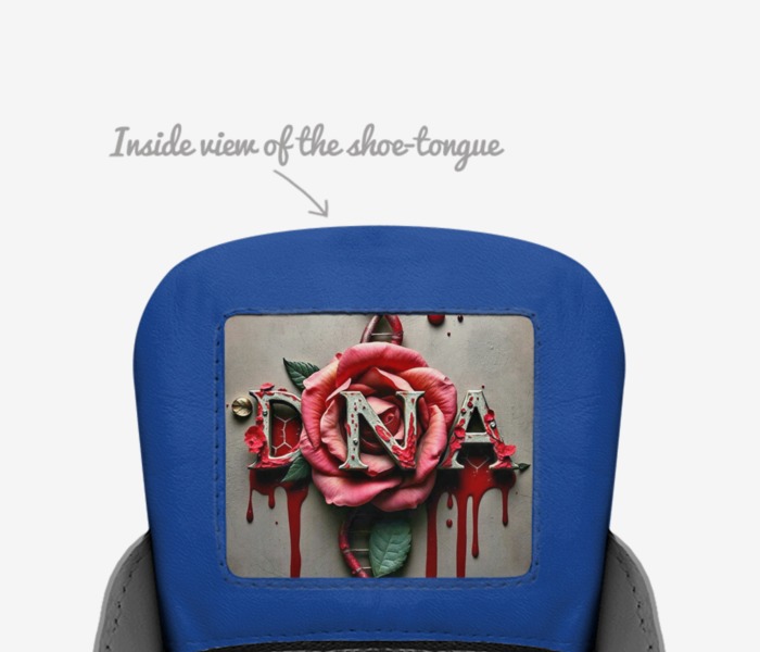 DnaWear  custom made in Italy shoes by Jacqueline Bussell | Tongue view