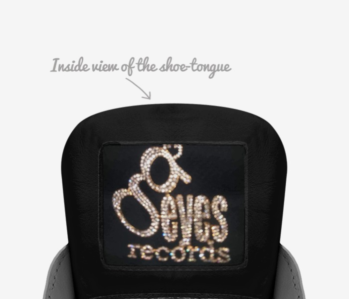 Ghetto Eyes custom made in Italy shoes by Jeremy Strong | Tongue view