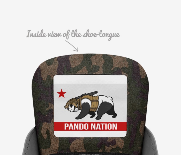 USA Panda custom made in Italy shoes by Ryan Hunt | Tongue view