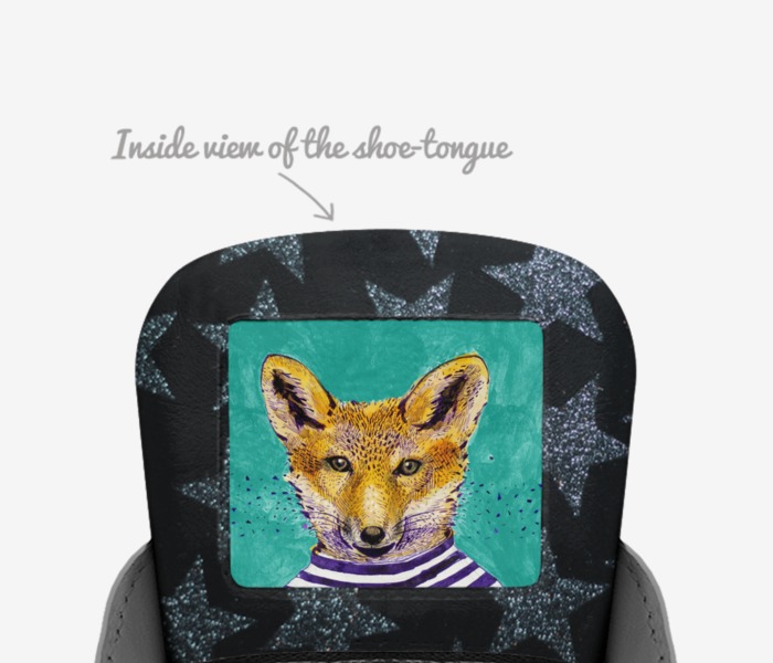 The Circus Freak custom made in Italy shoes by Reyie Delgado | Tongue view