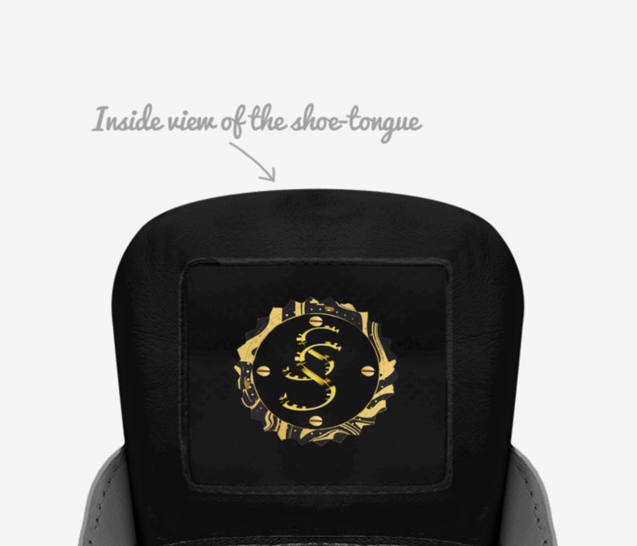 Top Tier Low's custom made in Italy shoes by Jason Super Star | Tongue view