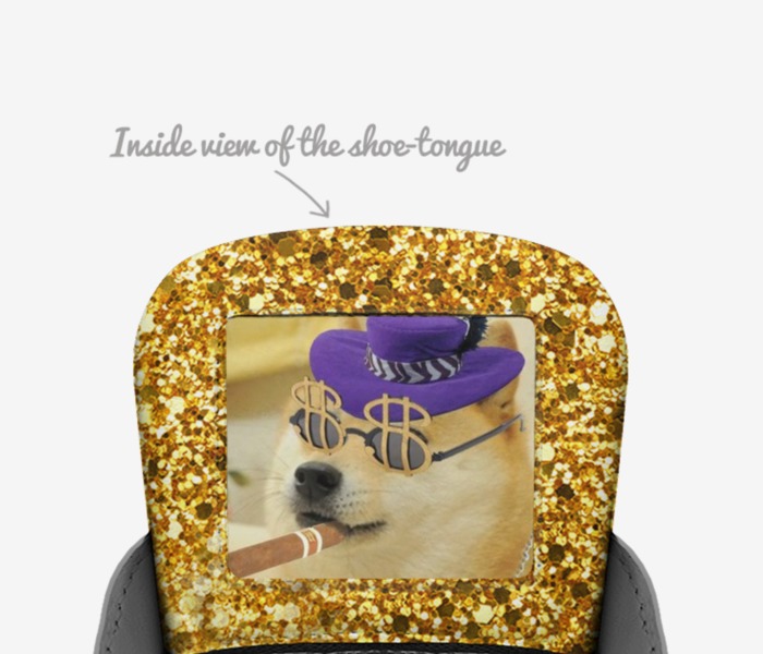 Doge Gear custom made in Italy shoes by Franswa Andre | Tongue view