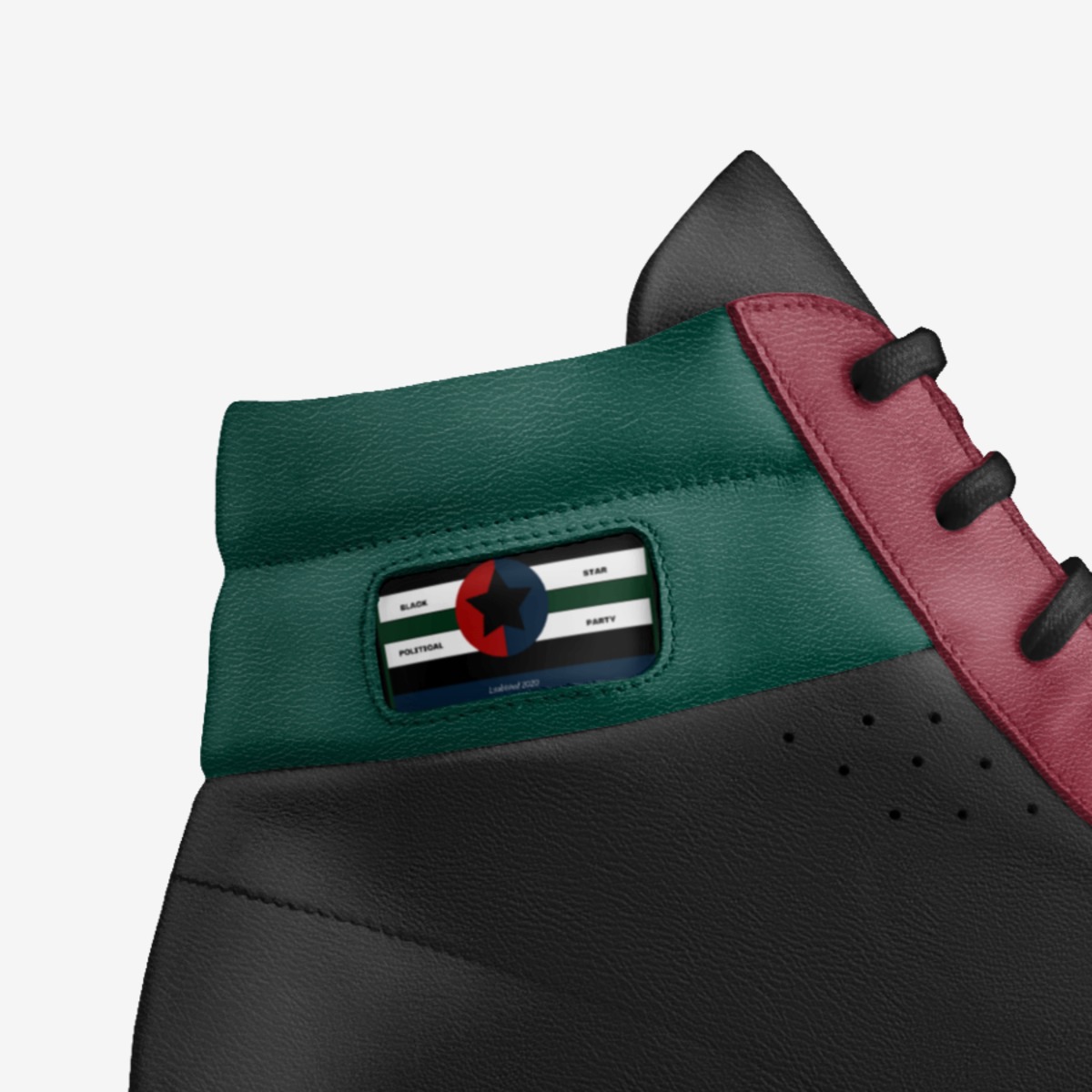 Black Star Politic custom made in Italy shoes by Garland L Mclaughlin | Detail view
