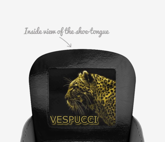 Vespucci custom made in Italy shoes by Phillip Glenn | Tongue view