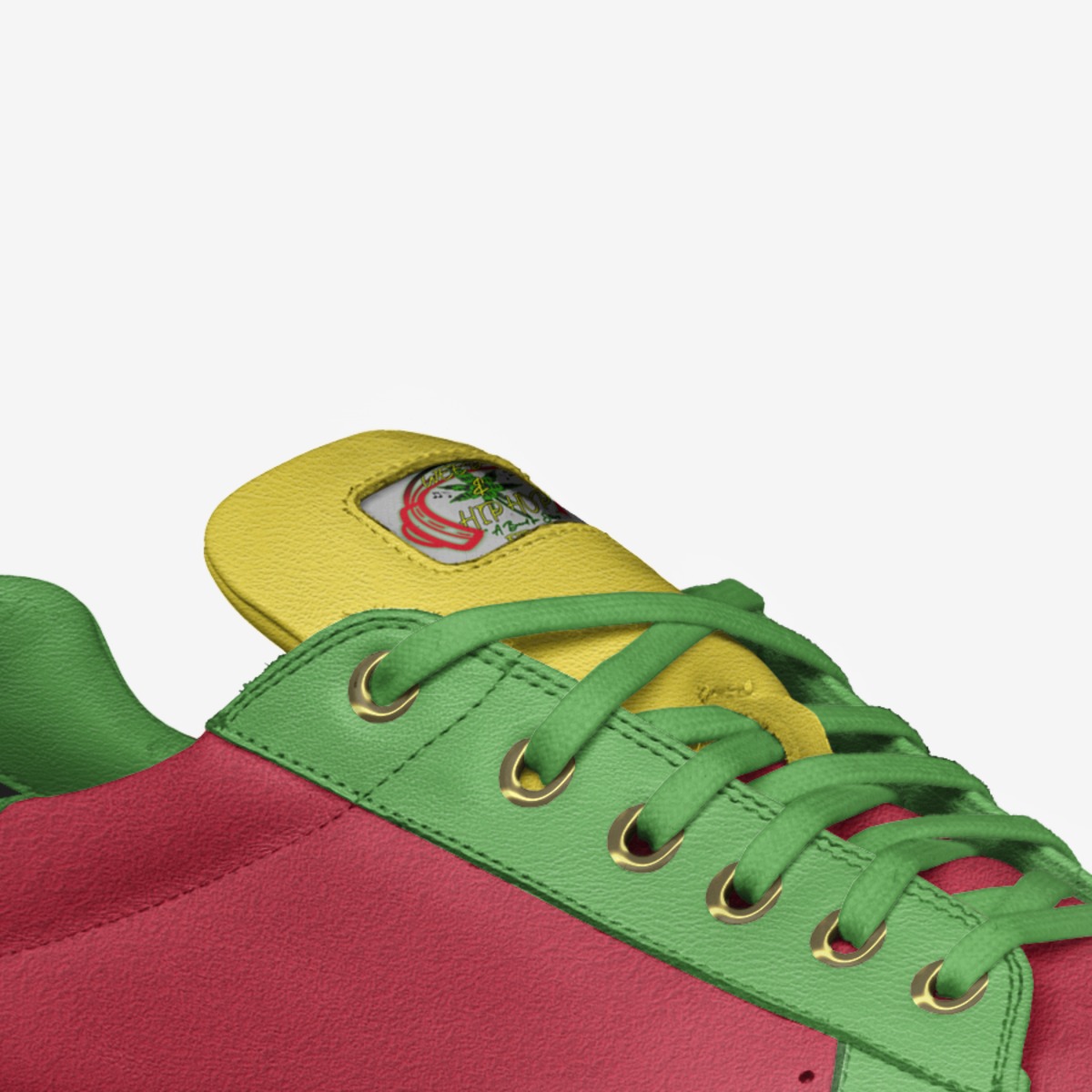 Weed & Hip Hop custom made in Italy shoes by Teddrion Raymone Flowers | Detail view