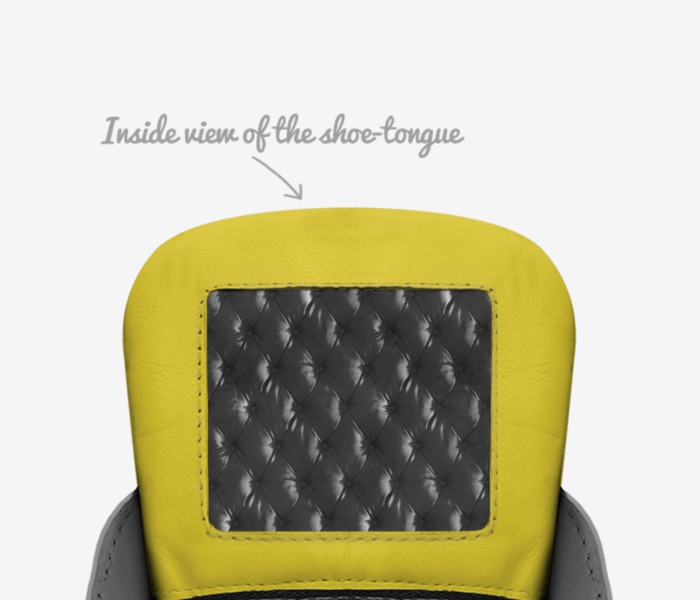 WOV78 custom made in Italy shoes by Tamara Sterling | Tongue view