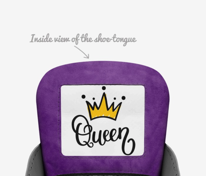 Queen Cindy custom made in Italy shoes by David Taylor | Tongue view