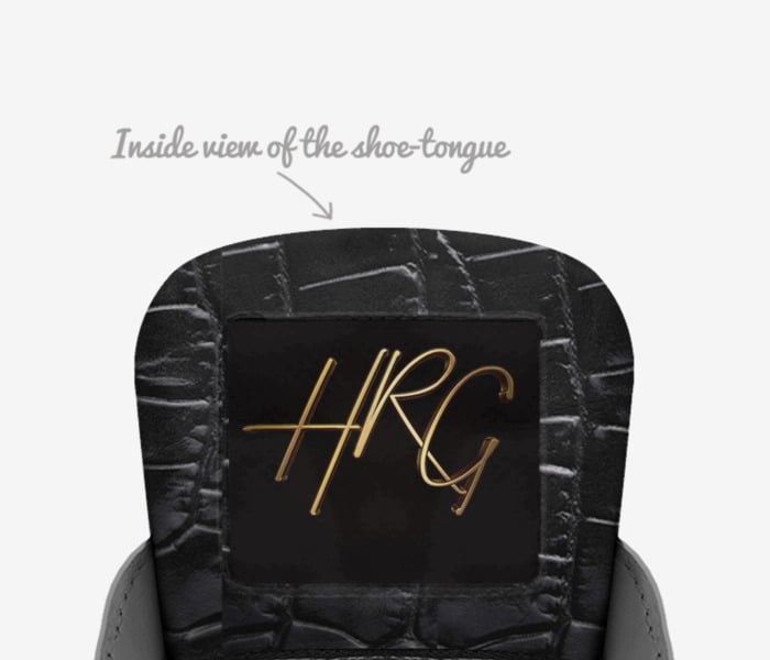 Dark Nights 3 custom made in Italy shoes by Harold Gray | Tongue view