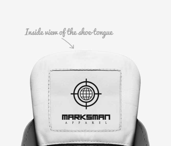 Sharpshooter custom made in Italy shoes by Marksman Apparel | Tongue view