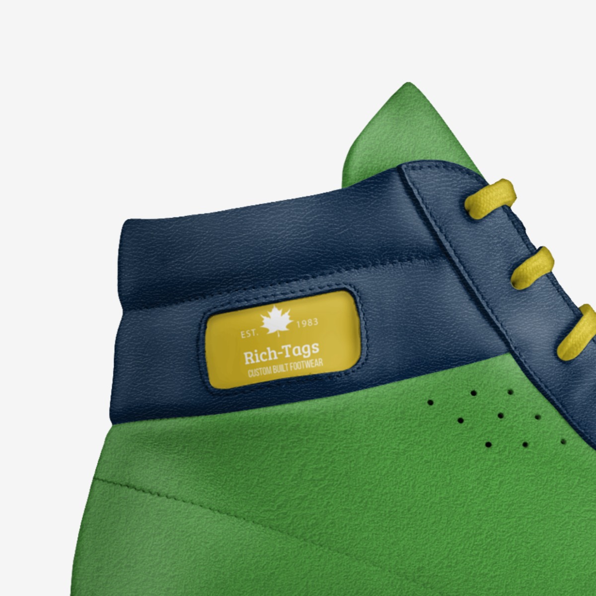 Rich-Tags custom made in Italy shoes by Alfonya Mccray | Detail view