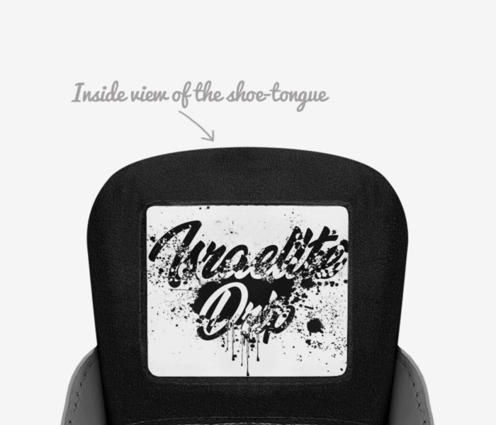 Drippy Blacks custom made in Italy shoes by Damitris Thomas | Tongue view