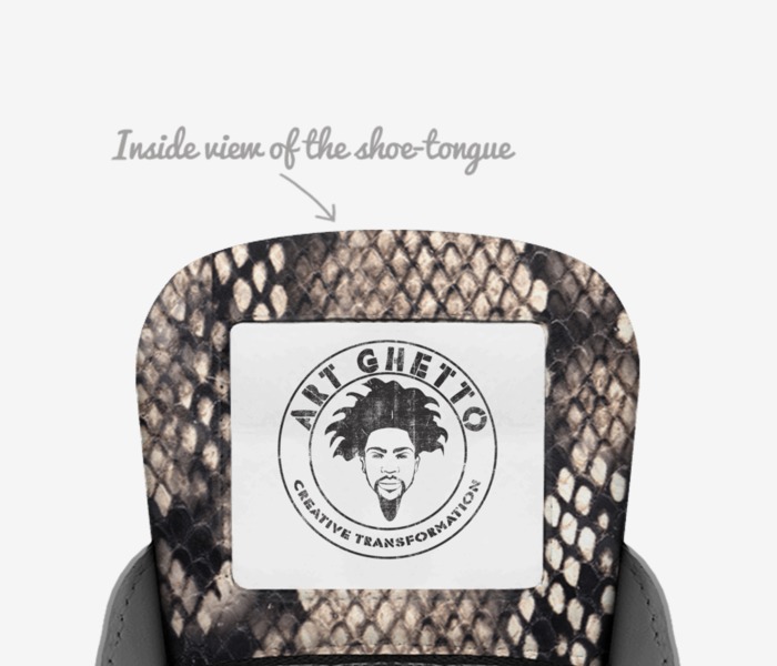 Art Ghetto© custom made in Italy shoes by Christopher Buchanan El | Tongue view