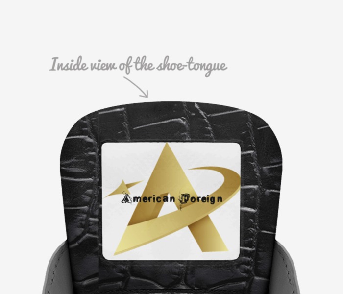 American Foreign custom made in Italy shoes by Terico L Thompson | Tongue view