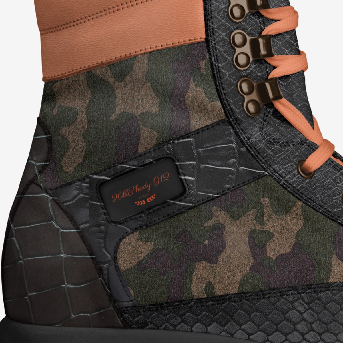 HillShady 912 custom made in Italy shoes by DeAundre Perry | Detail view