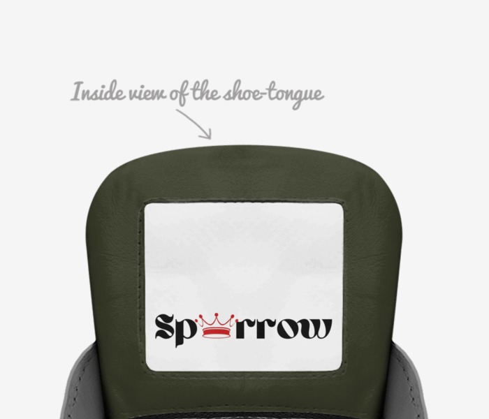 sparrow custom made in Italy shoes by Sequoia Willis | Tongue view