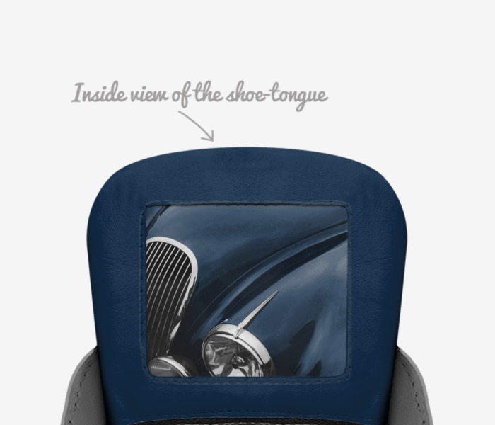 Monza Blu custom made in Italy shoes by Gavino Nishio | Tongue view