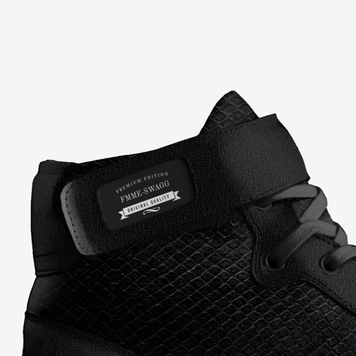 Black Ice  custom made in Italy shoes by Angel Lee | Detail view