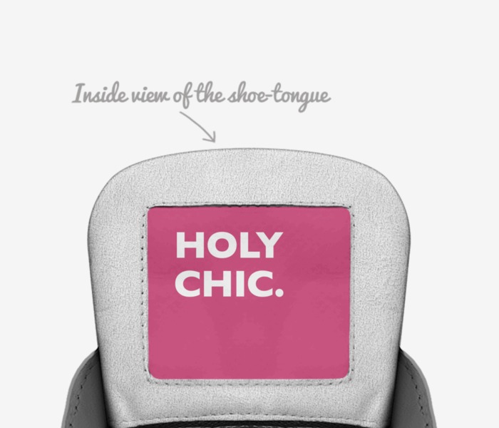 Angel Kicks custom made in Italy shoes by Penny Lamkins | Tongue view