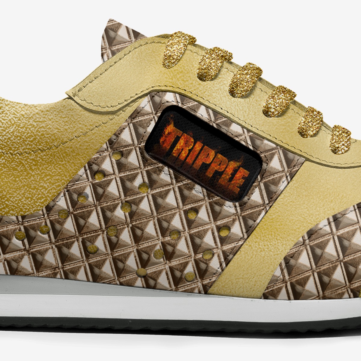 GOLD RUSH custom made in Italy shoes by Rachel Ekinde | Detail view