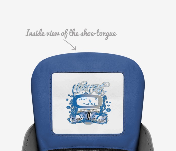 Clean cash low top custom made in Italy shoes by Deon Landry | Tongue view