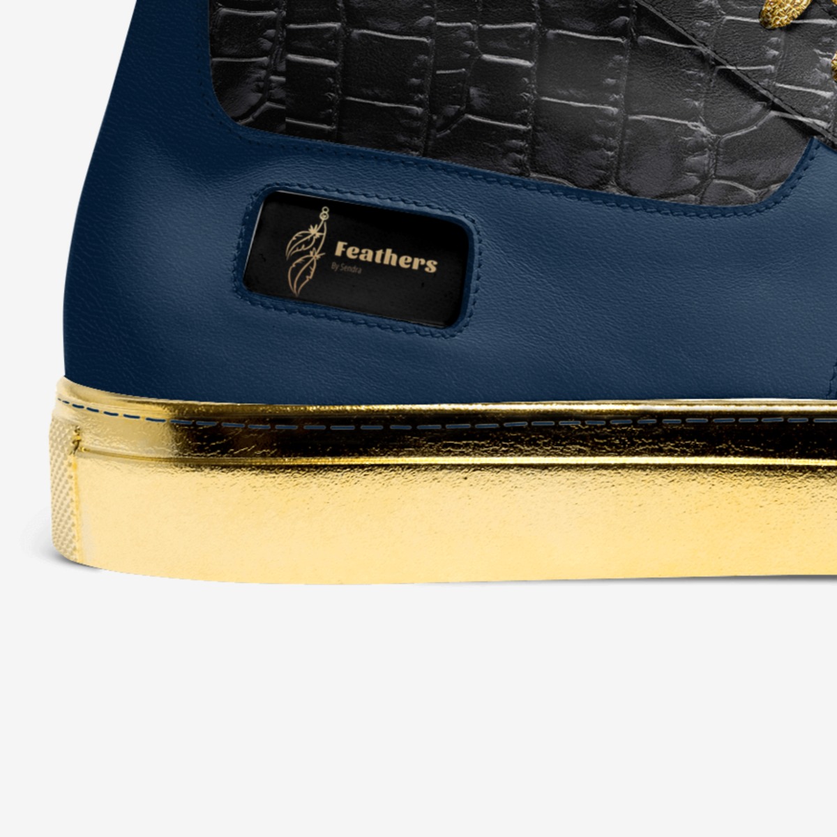 Feathers custom made in Italy shoes by Sandra Buys | Detail view