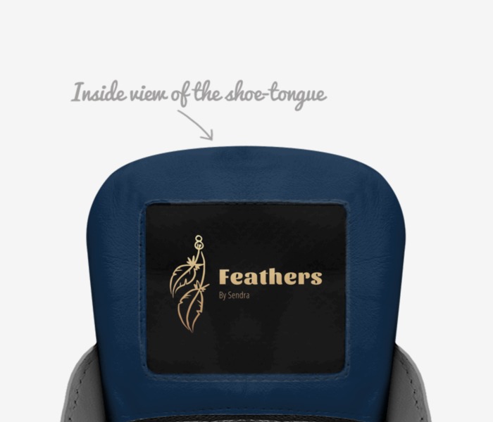 Feathers custom made in Italy shoes by Sandra Buys | Tongue view