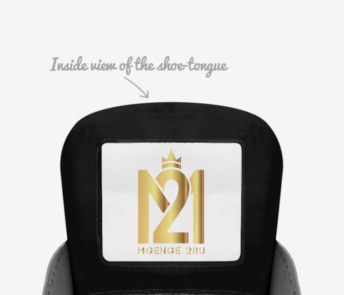 Mgenge 2Ru Kicks custom made in Italy shoes by Hubert Nakitare | Tongue view