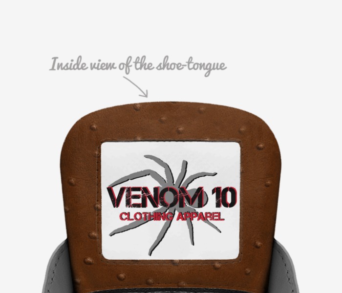 Venom Force custom made in Italy shoes by Antonio James | Tongue view