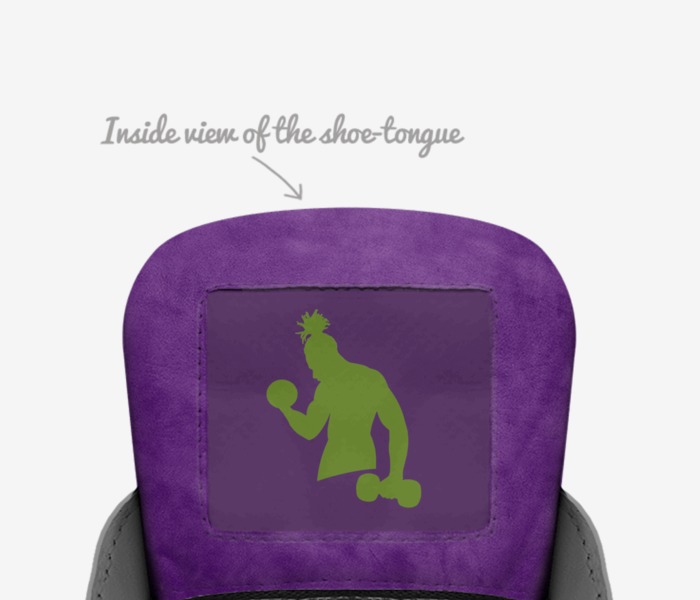 HULK custom made in Italy shoes by Iverick Curiel | Tongue view
