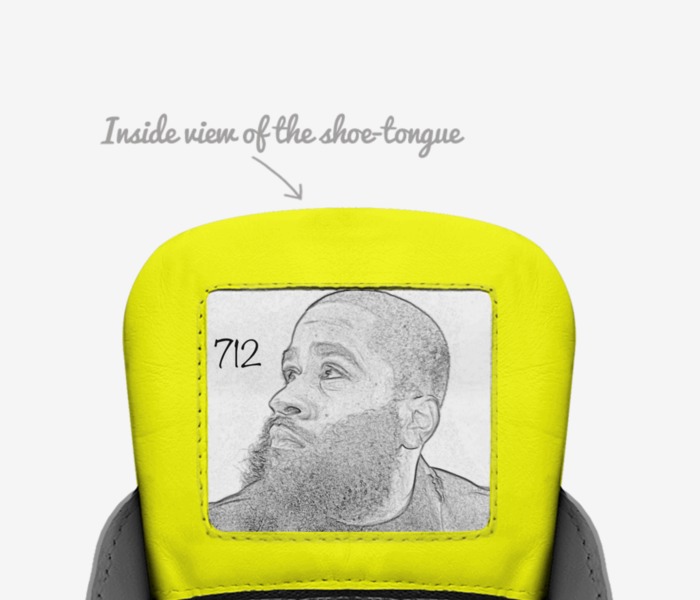 THOU 53 custom made in Italy shoes by Kennyatta Roberts | Tongue view