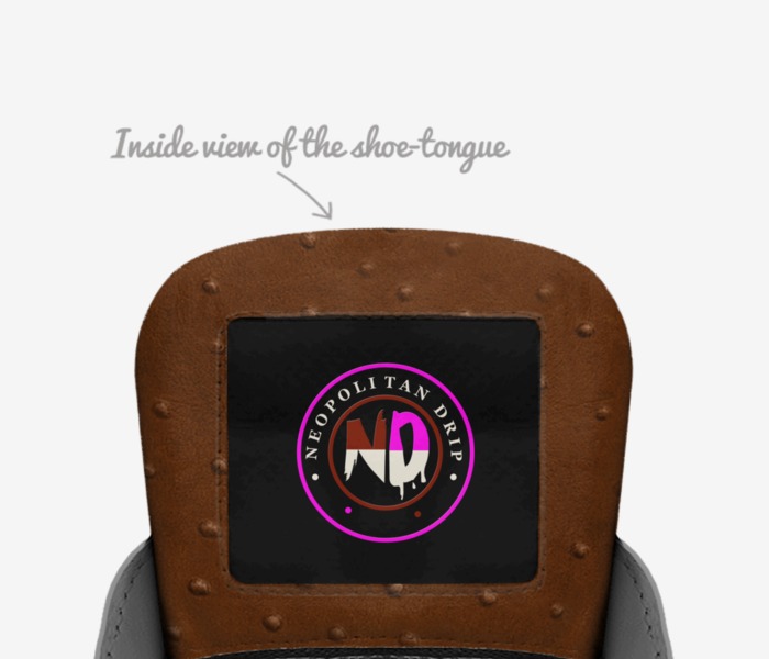 NeoDrip custom made in Italy shoes by Rickey Taylor | Tongue view