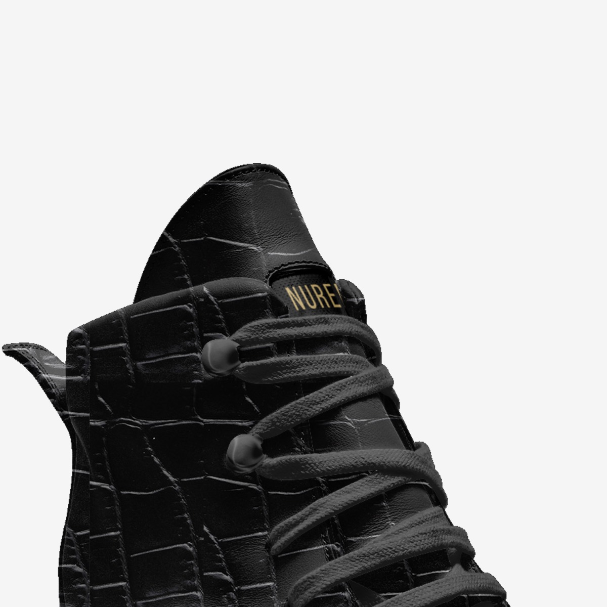 NuVesey Black custom made in Italy shoes by Doron Jamil | Detail view