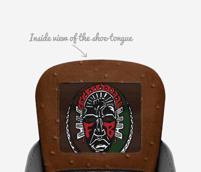 Chat Sauvage custom made in Italy shoes by Firebrand Footwear | Tongue view
