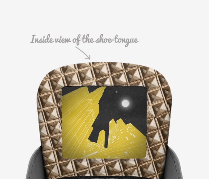 EMOJI SNEAKERS custom made in Italy shoes by Cedric Harris | Tongue view