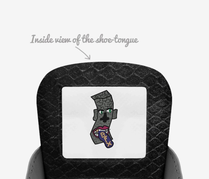 yokes custom made in Italy shoes by Steve Adams | Tongue view
