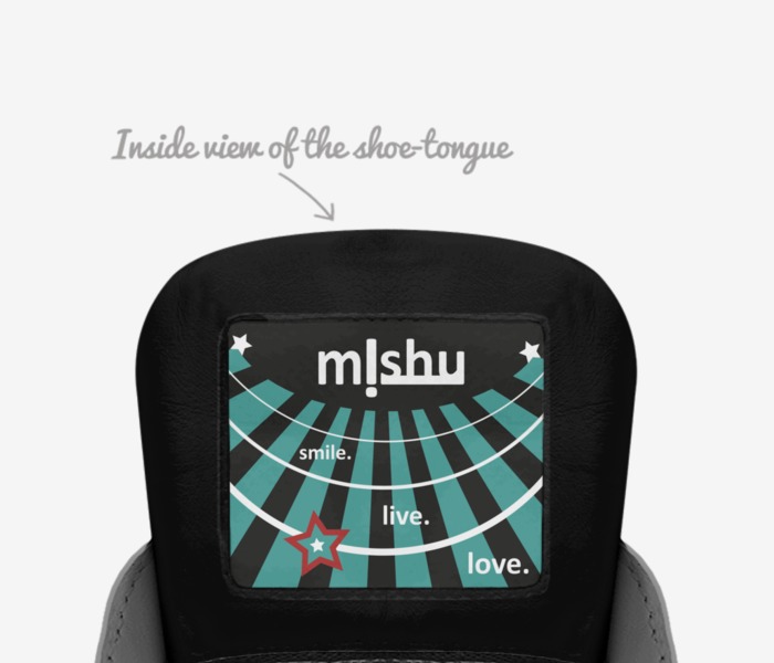 mishu custom made in Italy shoes by Barbara Z | Tongue view