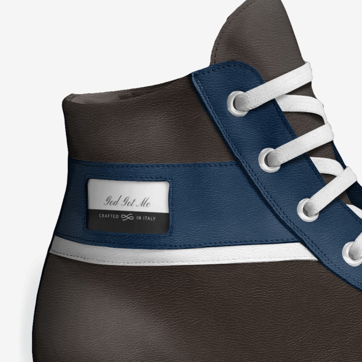 God Got Me custom made in Italy shoes by Stephanie Bruner | Detail view