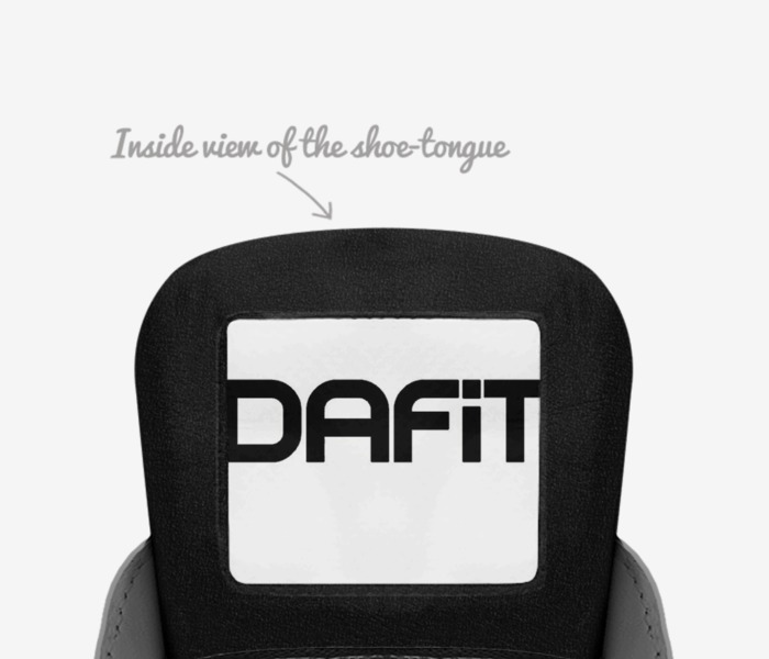 Dafit Meta1s custom made in Italy shoes by Michael Brownlee | Tongue view