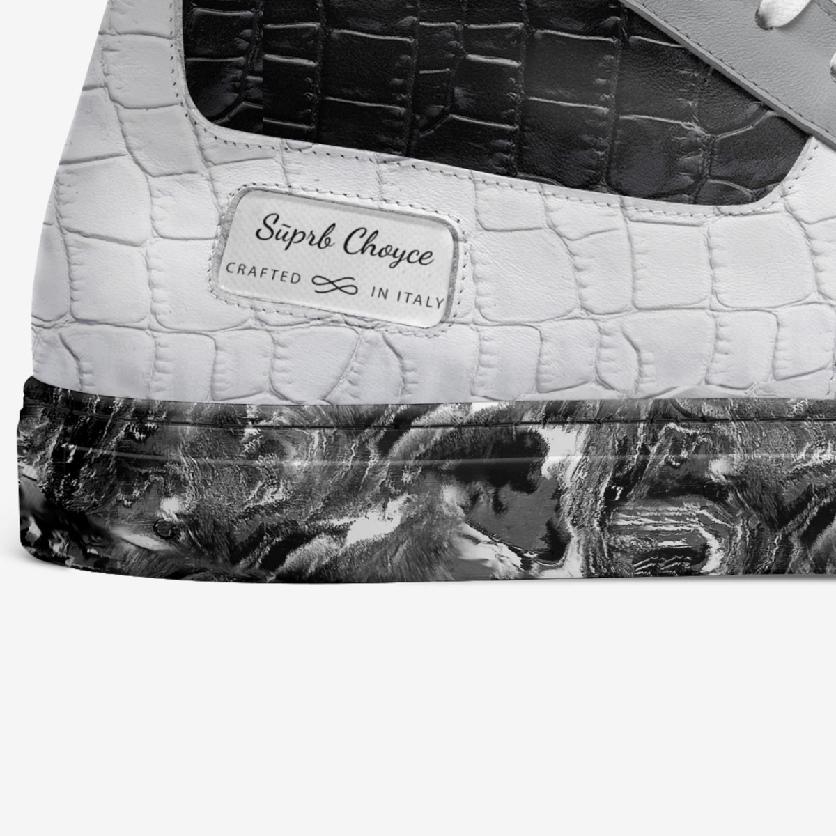 Sūprb Choyce  custom made in Italy shoes by Omari Choyce | Detail view