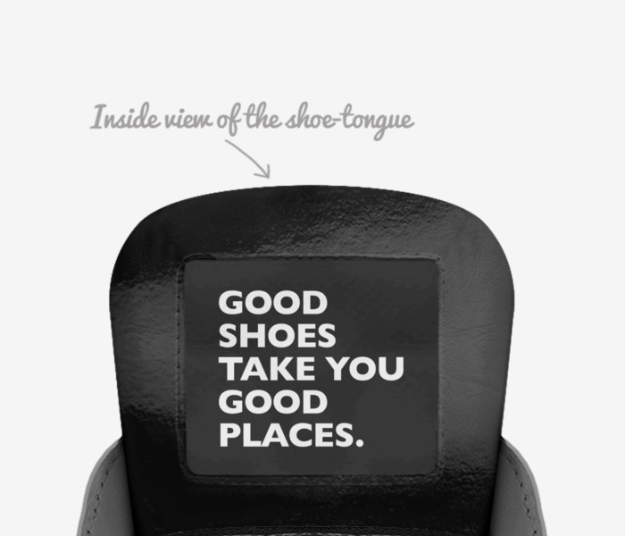PSSOI custom made in Italy shoes by Faith Stevens | Tongue view