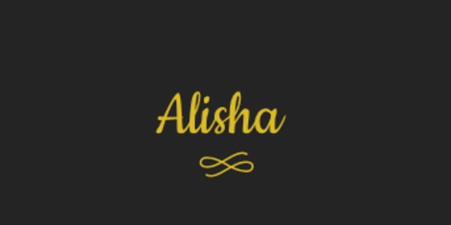 Alisha Name Calligraphy Pink Heart